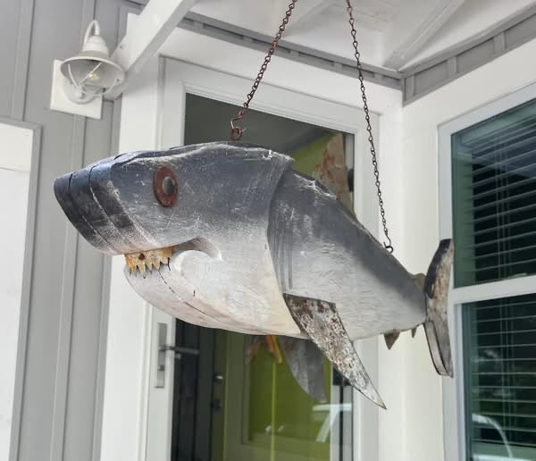 52” Double sided Free hanging Great White Shark